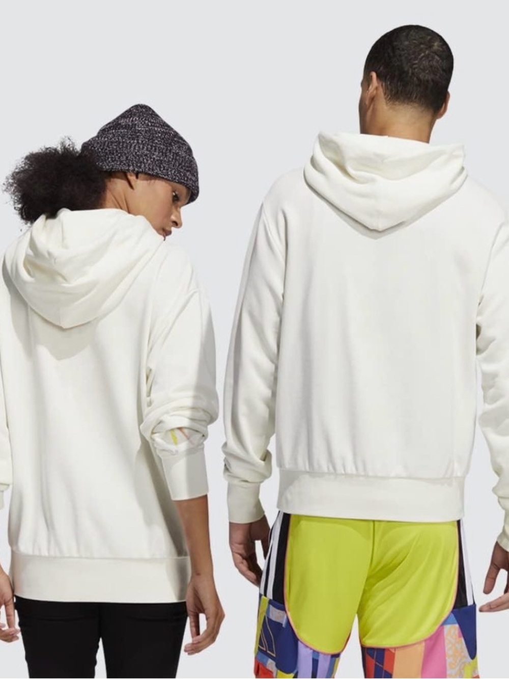New! Adidas Originals "Love Unites" unisex hoodie in off-white L - Picture 3 of 9